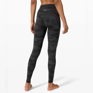 Lululemon Align Leggings Yoga Pants Charcoal Black + Grey Camo Size 8